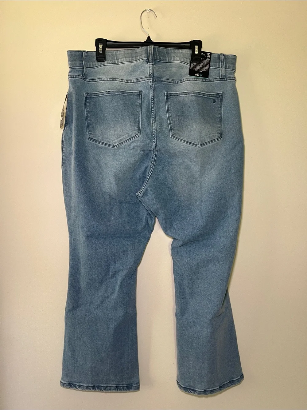 LuLaRoe Light Blue Ripped Crop Kick Flare Jeans